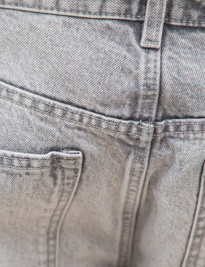 Jeans large longueur 34 en coton denim snow gris homme
