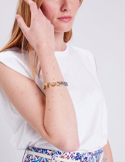 Bracelet grosse chaîne couleur or femme