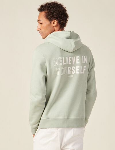 Sweat à capuche vert olive homme