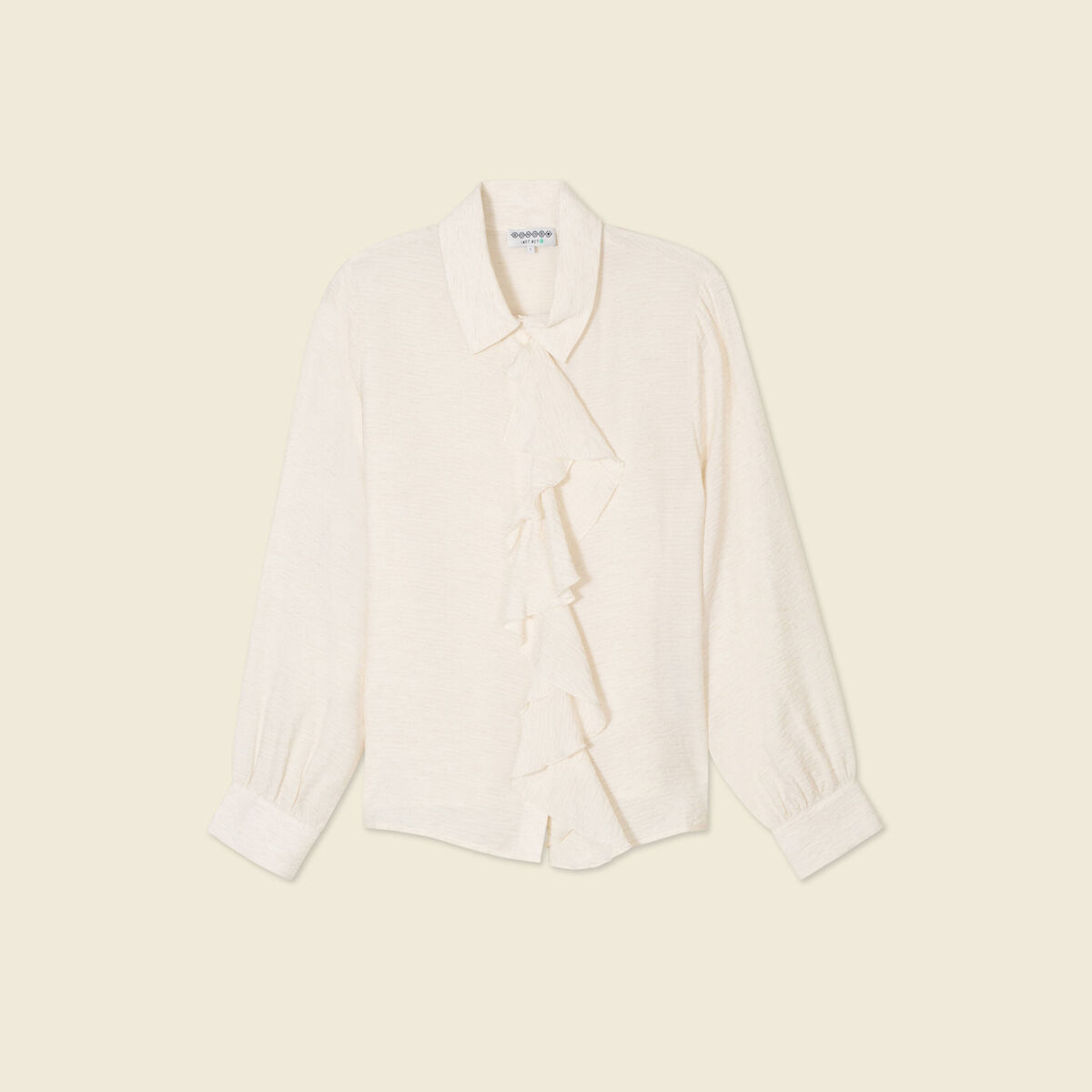 Chemise manches longues ecru femme