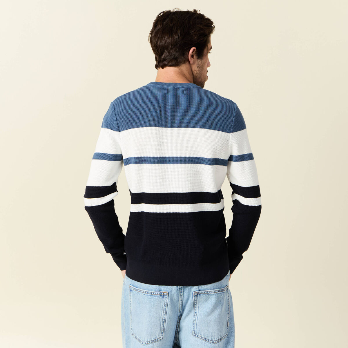 Pull manches longues ecru homme