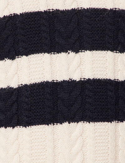 Pull col camionneur zippé ecru homme