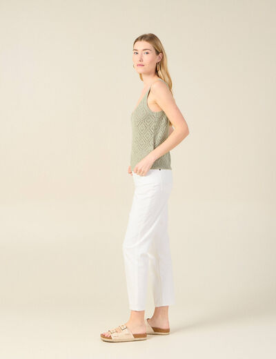Pull débardeur éco-responsable vert kaki femme
