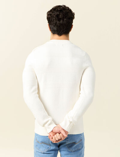 Pull manches longues ecru homme