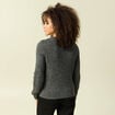 Pull manches longues &agrave; sequins gris fonc&eacute; femme