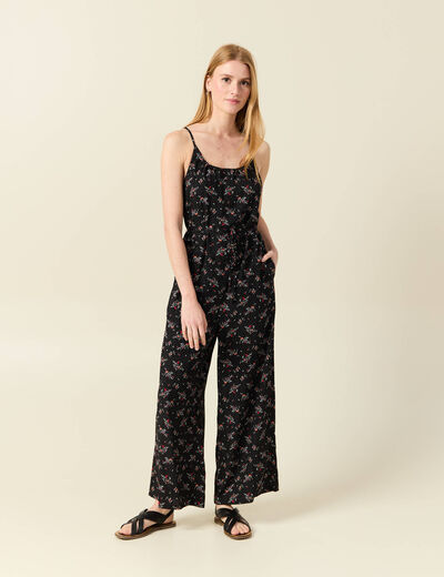 Combinaison pantalon bretelles noir femme