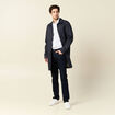 Chemise cintr&eacute;e en coton manches longues blanc homme