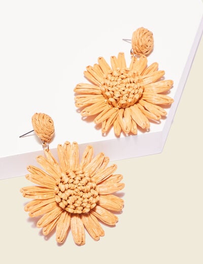 Boucles d'oreilles pendantes jaune femme