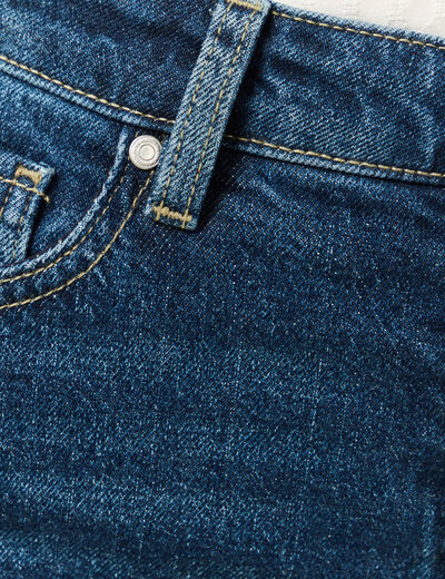 Jeans large taille haute denim brut femme