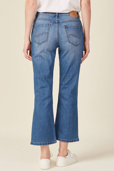 Jeans bootcut 7/8ème denim used femme