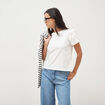 T-shirt effet boule manches courtes ecru femme