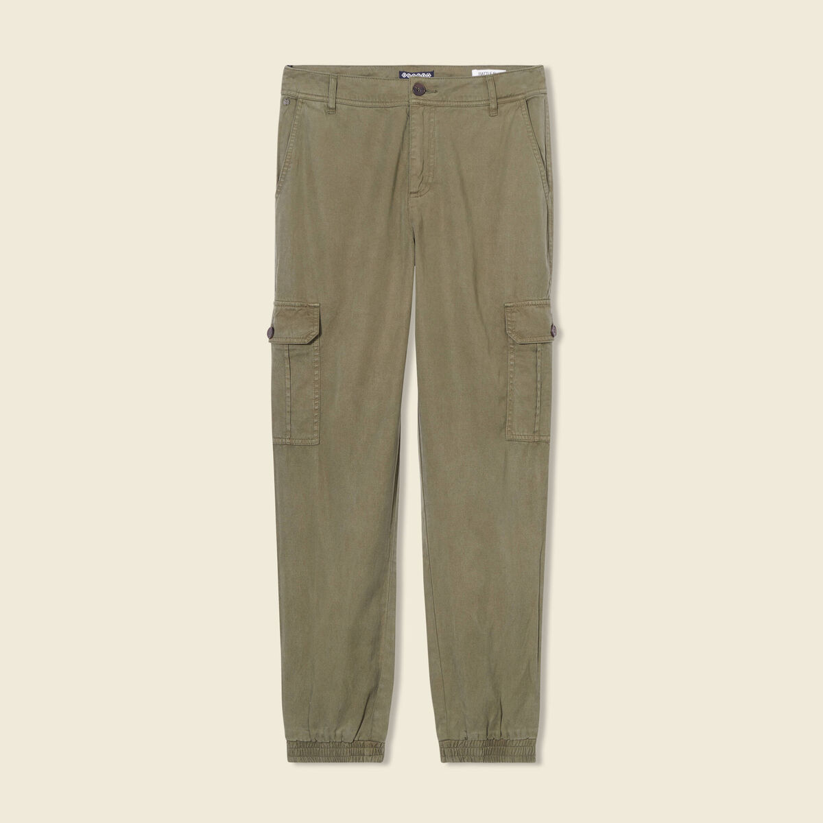 Pantalon éco-responsable vert kaki femme