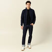 Gilet manches longues zipp&eacute; bleu marine homme