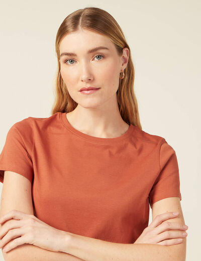 T-shirt manches courtes orange femme