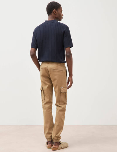 Pantalon battle bas resserr&eacute; vert kaki homme