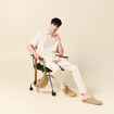 Pantalon chino droit beige homme