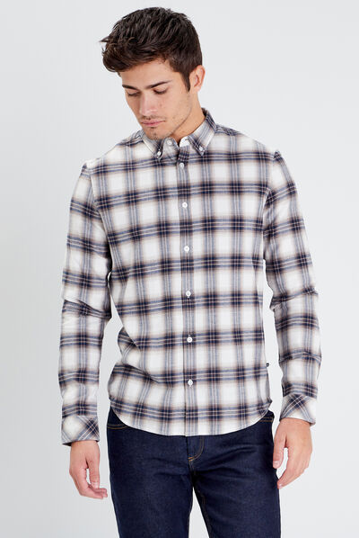 Chemise manches longues ecru homme
