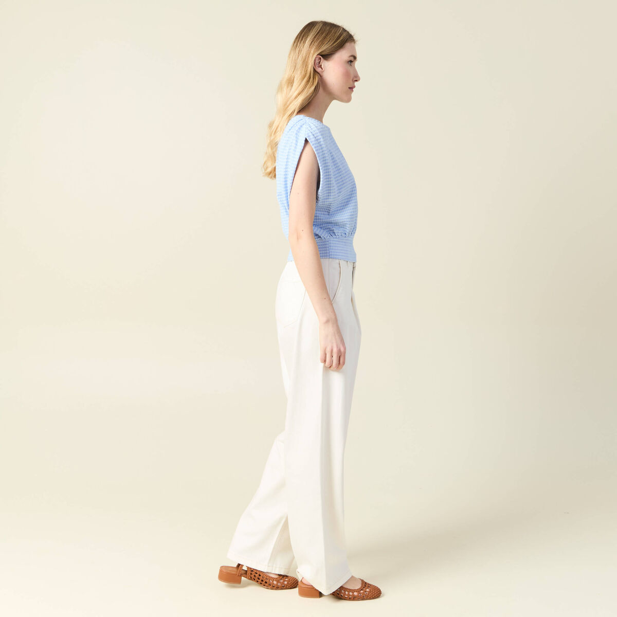 T-shirt manches courtes bleu femme