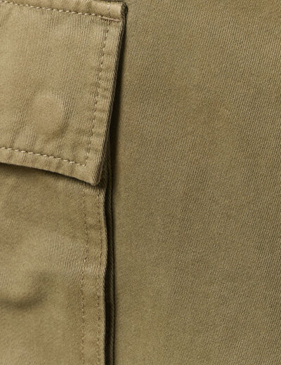 Bermuda droit cargo ceinture vert kaki homme