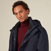 Parka droite à capuche bleu foncé homme