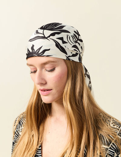 Foulard satin ecru femme