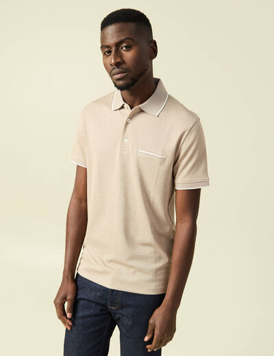 Polo manches courtes taupe homme