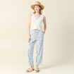 Pantalon droit 7/8&egrave;me bleu ciel femme