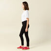 Jeans skinny push up 7/8ème denim noir femme