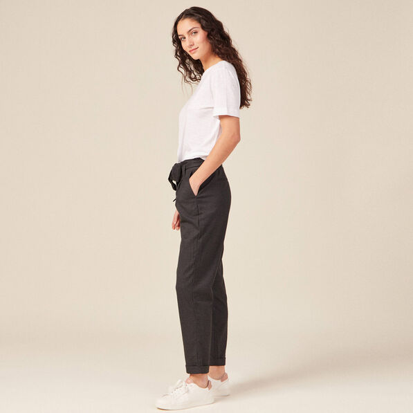 Pantalon paperbag gris femme