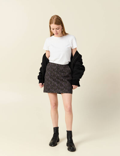 Jupe droite multicolore femme