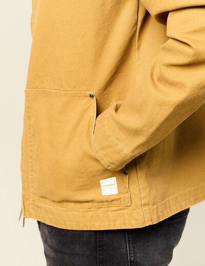 Blouson droit col velours camel homme