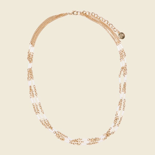 collier multirangs a perles ecru femme Collier multirangs à perles ecru femme