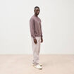Sweat col rond manches longues mauve homme