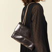 Sac métallisé noir femme