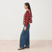 Gilet sans manches r&eacute;versible rouge fonc&eacute; femme