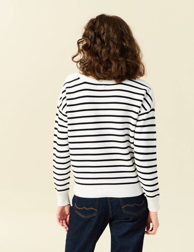 Pull manches longues ecru femme