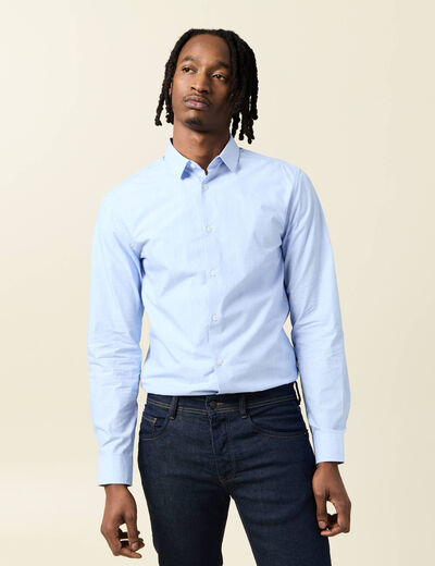 Chemise manches longues bleu homme