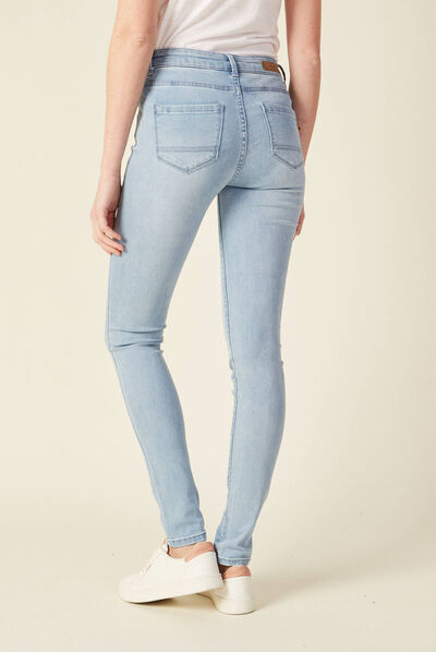 Jeans Lou - jegging denim bleach femme