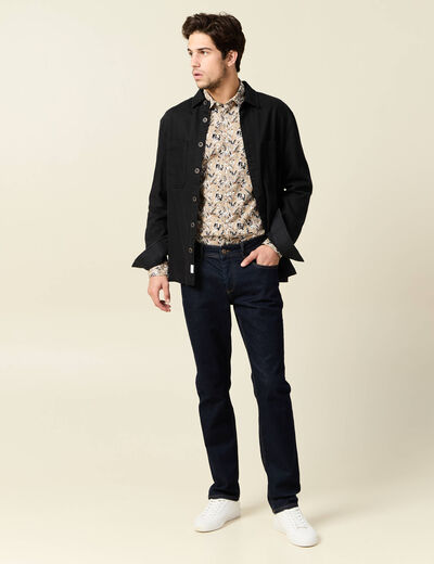 Chemise à manches longues beige homme