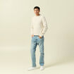 Jeans regular longueur 32 en coton bleu homme