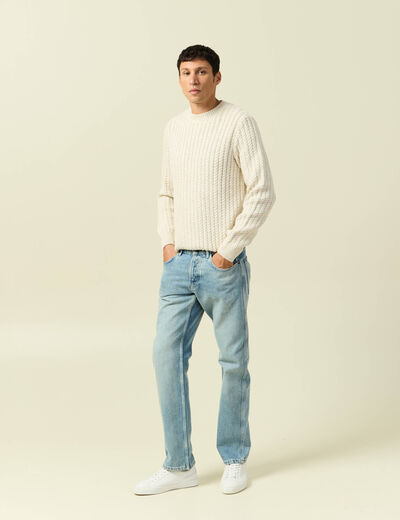 Jeans regular longueur 32 en coton bleu homme