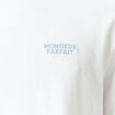 T-shirt col rond manches courtes brod&eacute; blanc homme