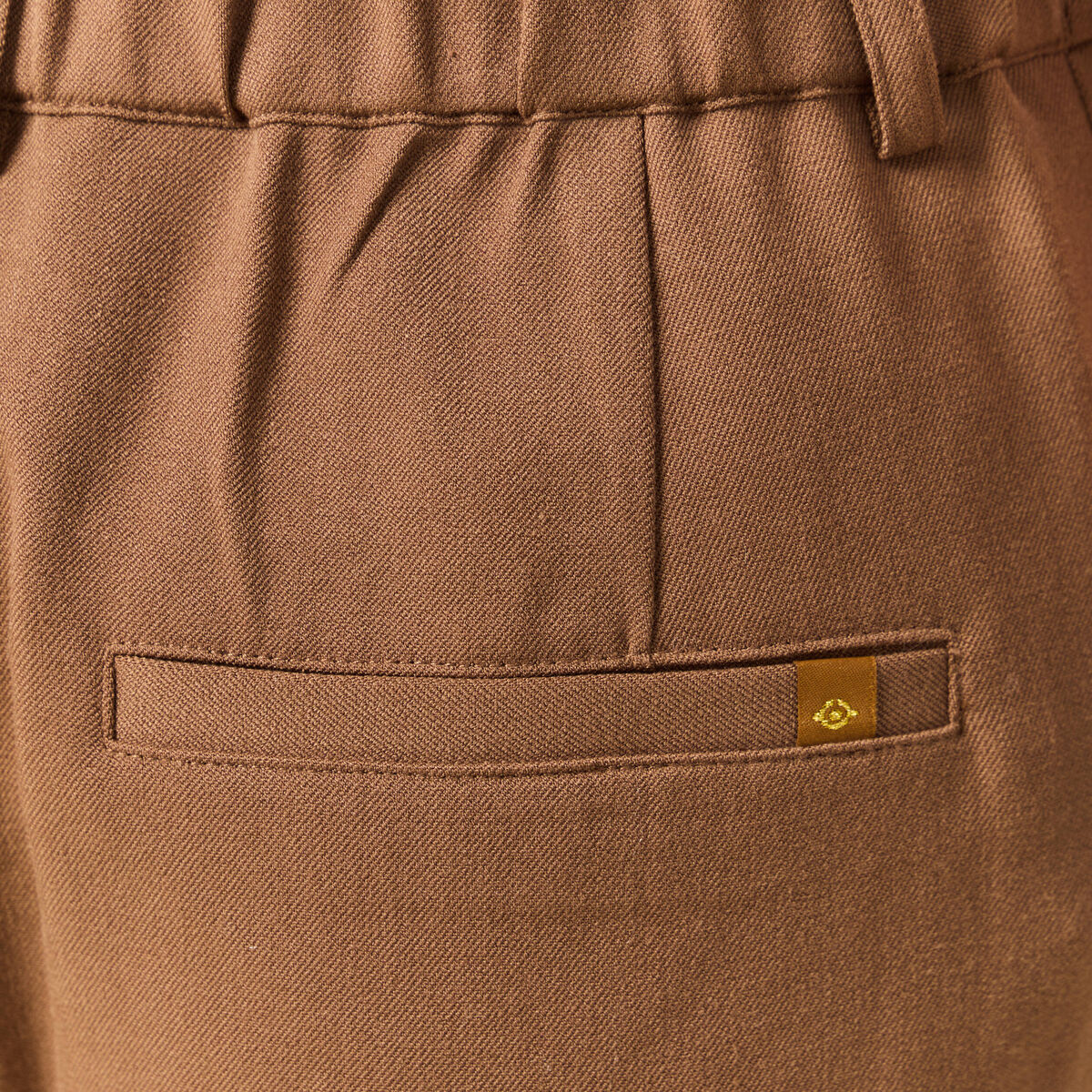Pantalon slouchy taille haute 7/8&egrave;me marron femme
