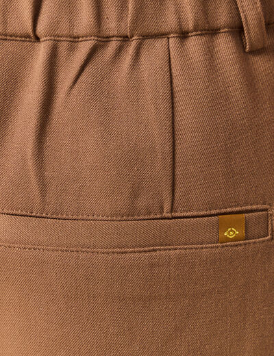 Pantalon slouchy taille haute 7/8&egrave;me marron femme