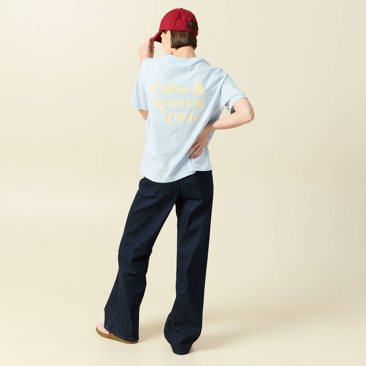 T-shirt en coton bleu clair femme