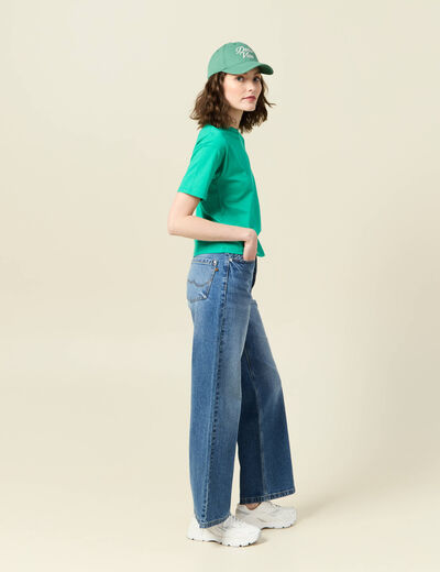 T-shirt manches courtes noeud vert femme