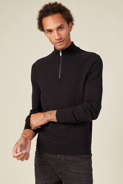 Pull manches longues noir homme