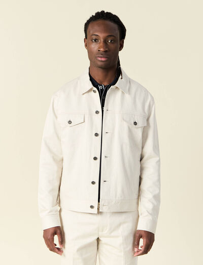 Veste boutonnée sable homme