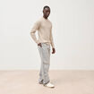 Pull droit manches longues sable homme