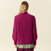 Pull manches longues prune femme